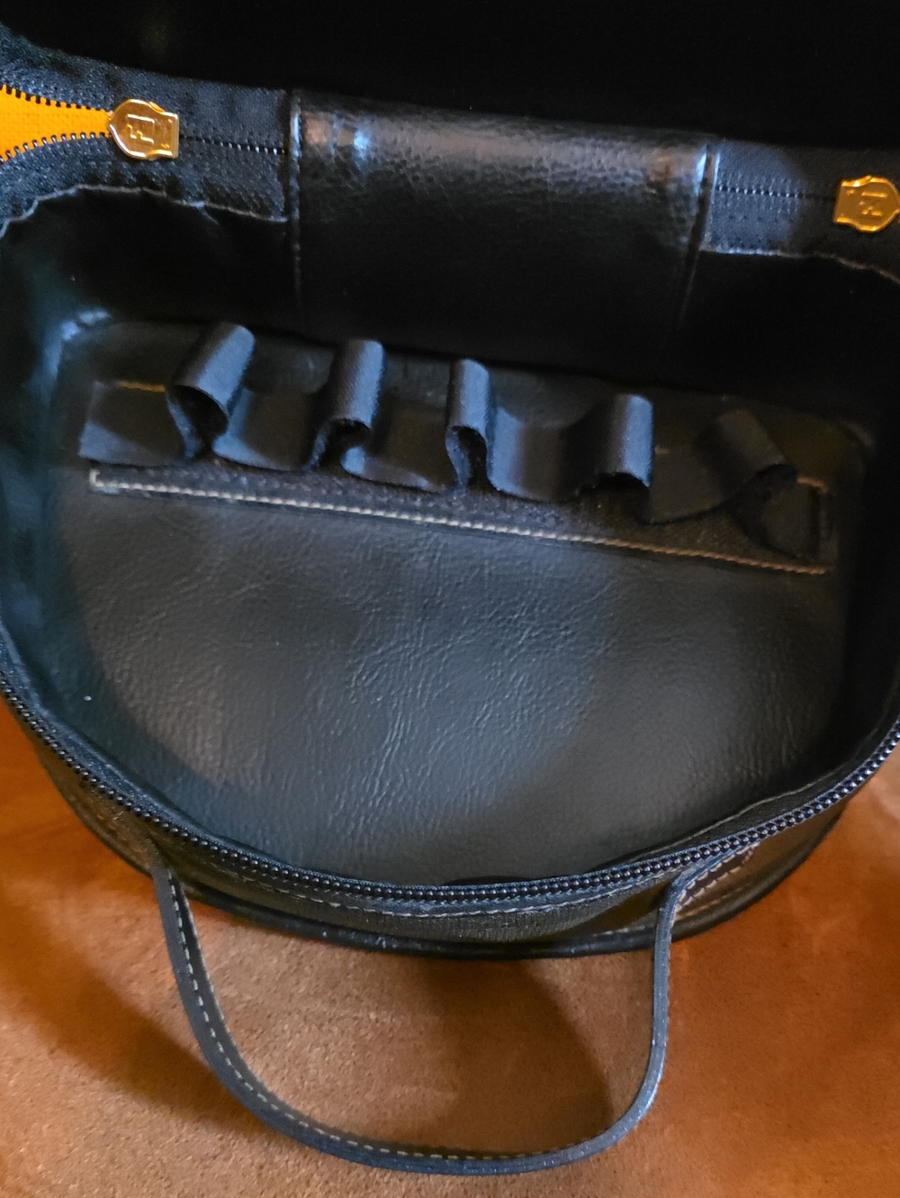 FENDI Black Striped Top-Handle Women’s cosmetic/ Make Up Bag (H) 6.5" X (W) 8.5" - Picture 8 of 9
